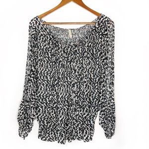 Free People Side Slit Balloon Sleeve Top | S